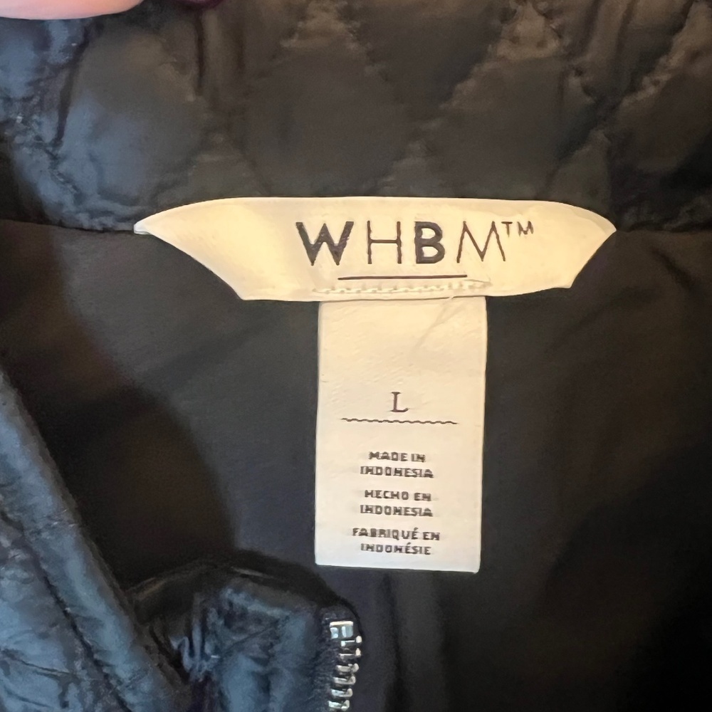White House Black Market Women's Black Quilted Peplum Vest, Size Large - Picture 10 of 13